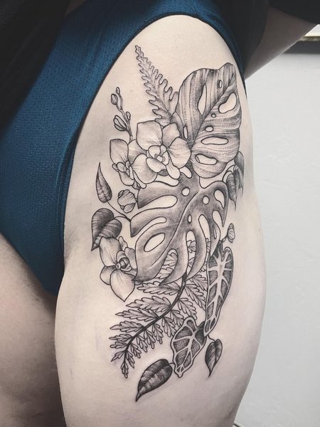 Monstera Plant Tattoo