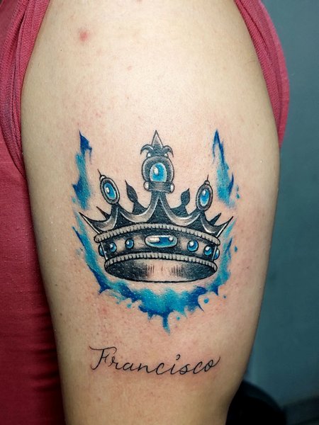 Name With Crown Tattoo