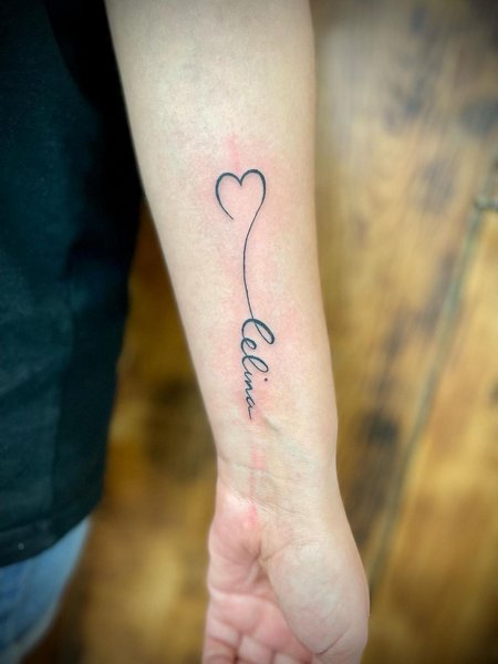 Name With Heart Tattoo