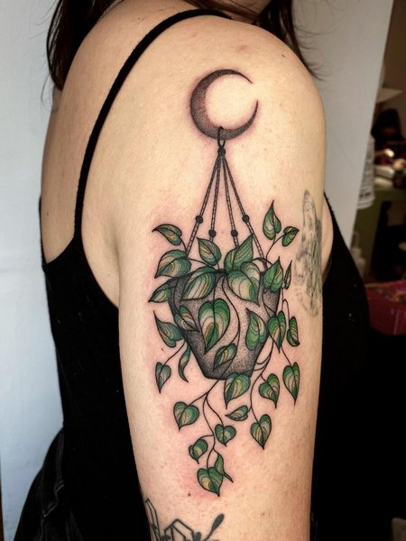 Pothos Plant Tattoo