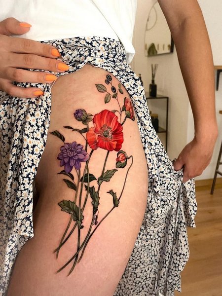 Realistic Flower Tattoos