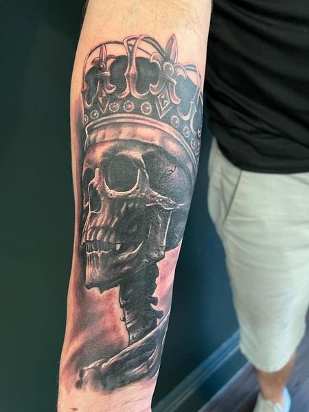 Skull Tattoo With Crown