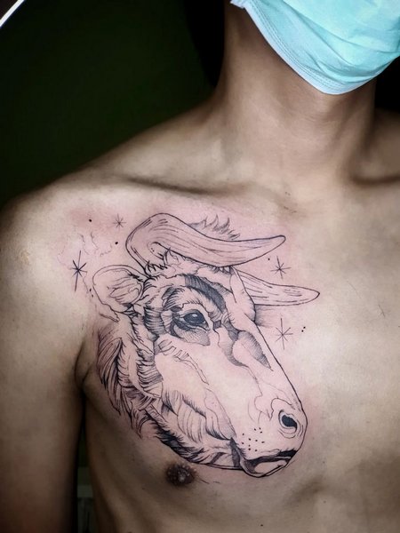 Taurus Chest Tattoo