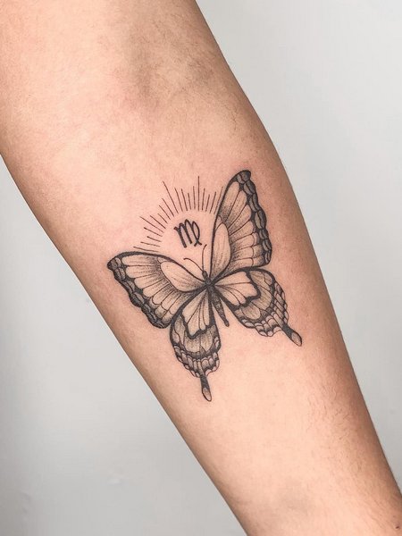 Virgo Butterfly Tattoo