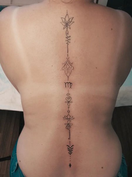 Virgo Spine Tattoo