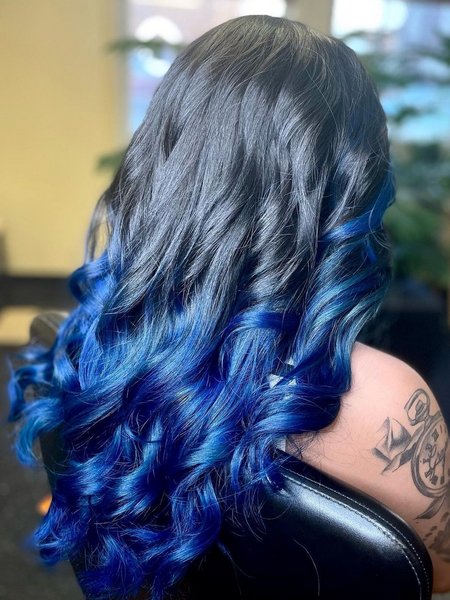 Black Hair With Blue Highlights