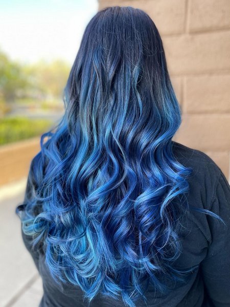 Blue Highlights On Black Hair