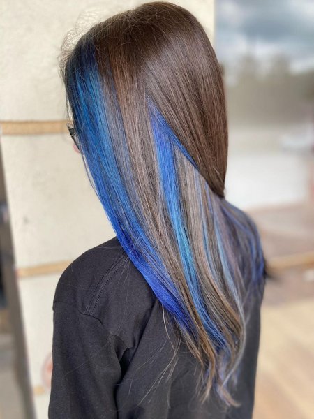 Brown And Blue Hair