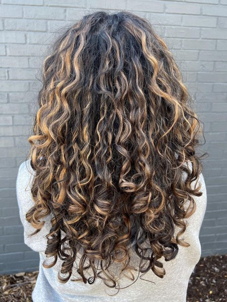 Curly Hair With Highlights