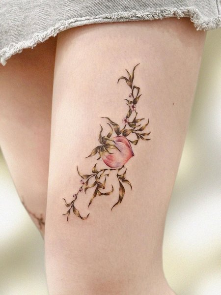 Peach Leg Tattoo