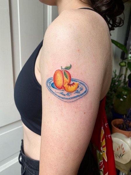 Sliced Peach Tattoo
